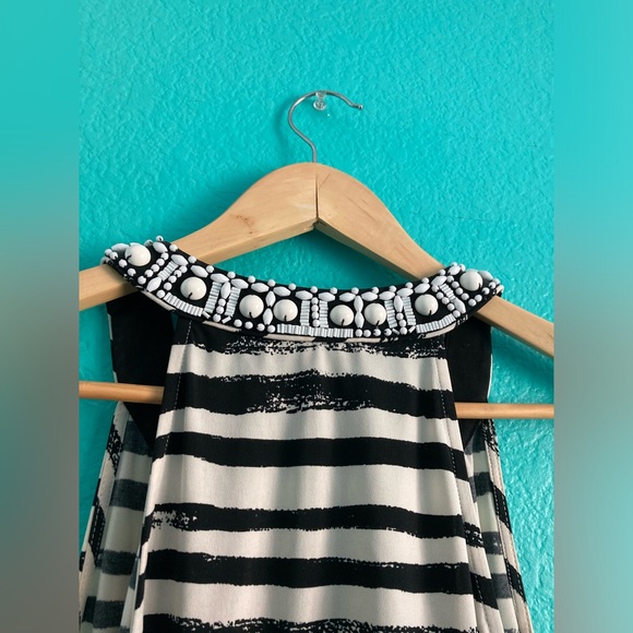 BCBG MaxAzria Black and white Striped mini dress. - Picture 8 of 9